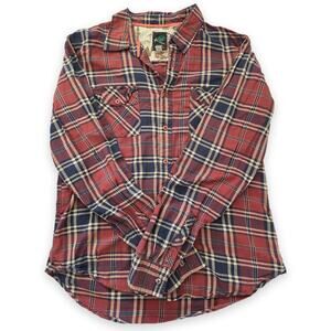 Paul Frank Unisex Flannel Button-Up Long Sleeve Plaid Shirt Multicolor Size M